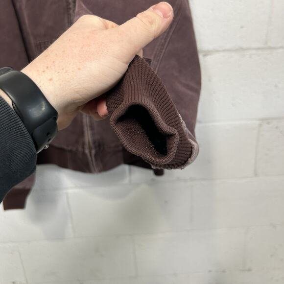 Vintage Carhartt Quilted Hooded Jacket “Burgundy/Wine” J06 - Picture 10 of 13
